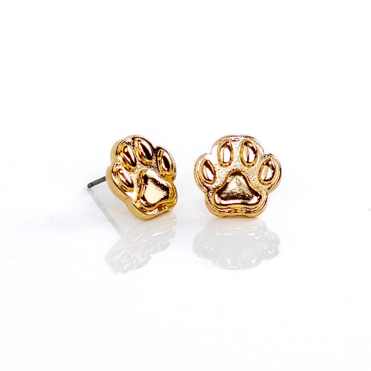 Paw print stud earrings outlet
